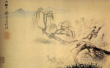 traditional Painting - Shitao ducks on the river 1699 traditional Chinese